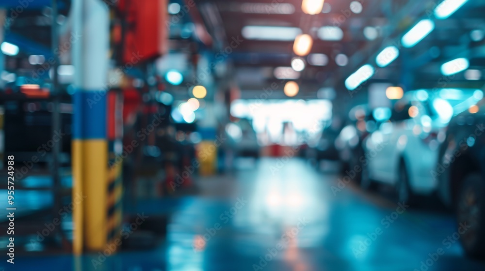 mechanical workshop out of focus