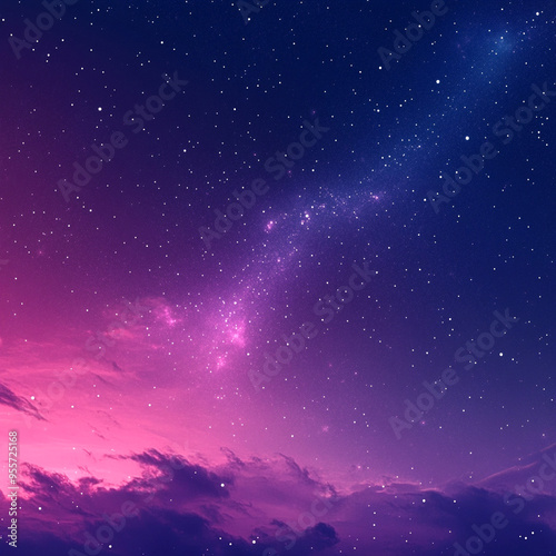 A Beautiful Dreamy Night Sky in Hues of Purple Pink and Blue