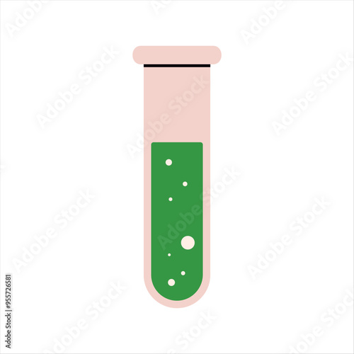 Chemical flask with liquid. Vector illustration for scientific, educational, and laboratory-themed designs