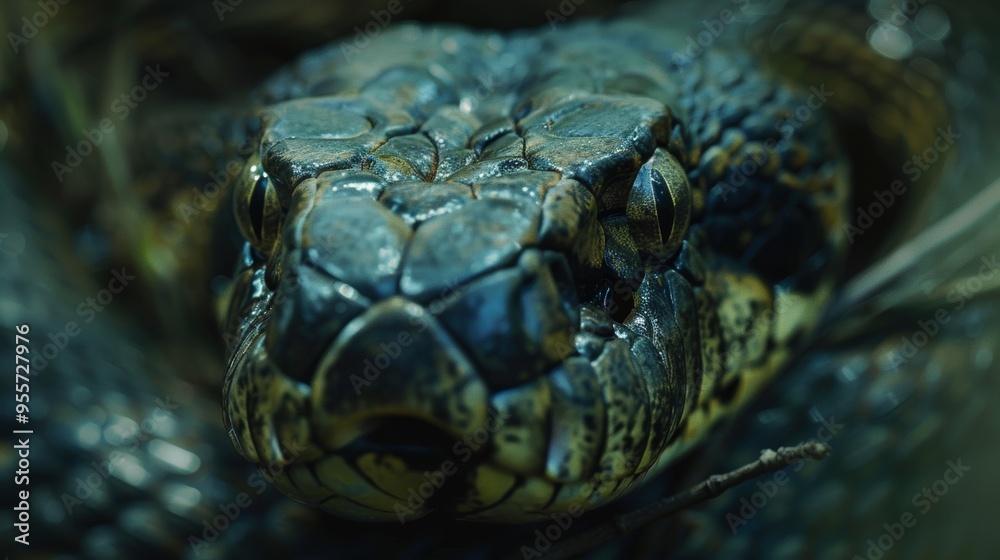 Fototapeta premium Images of natural wildlife snake. Stock photo images of majestic snake in the wild.