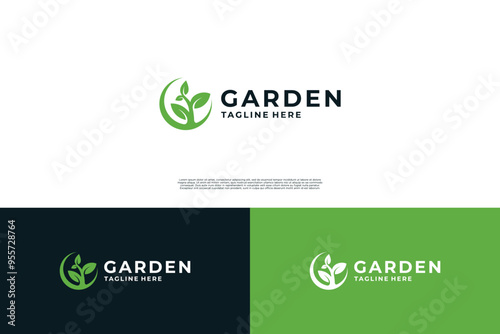 Plant logo design. Recycle earth logo.