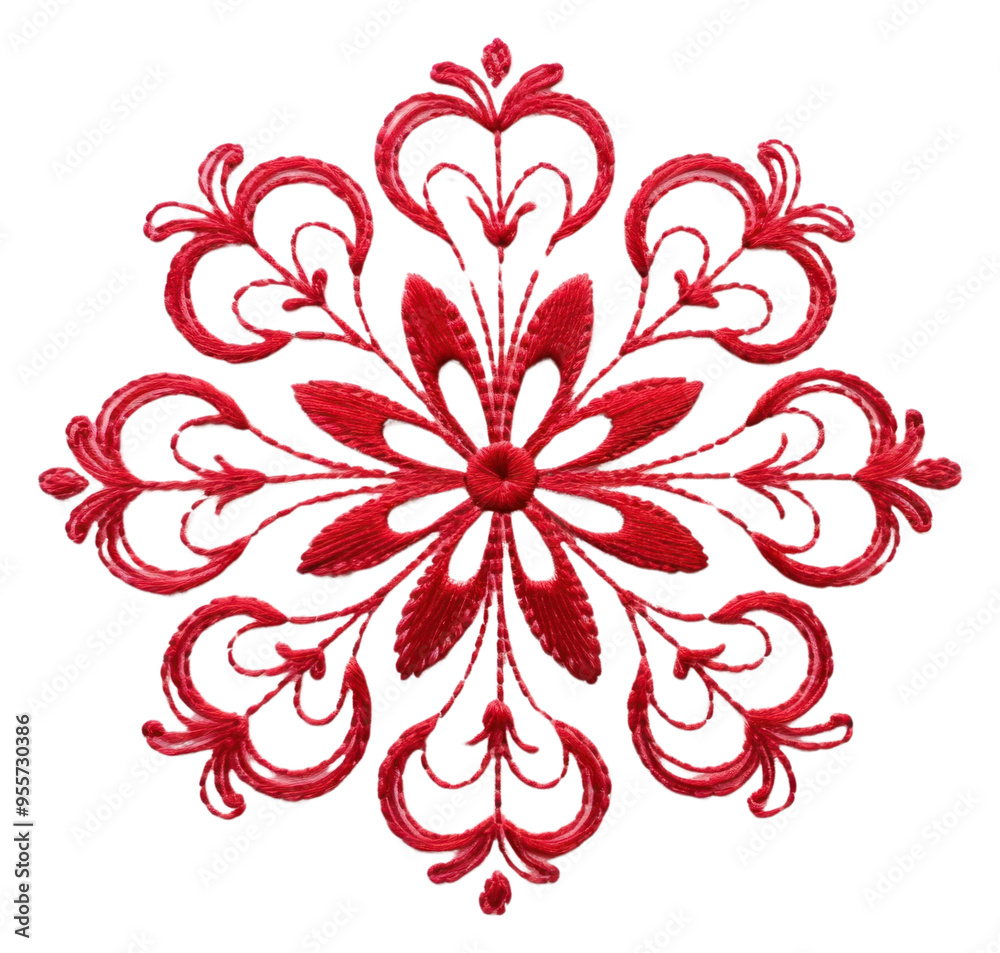 PNG Flower in embroidery style textile pattern art. PNG Flower in embroidery style textile pattern art.