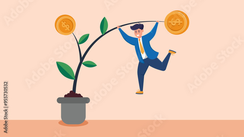 Business Illustration of Investment Profits Symbol of Investment Profits