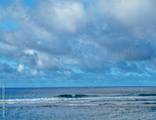 Glassy Wave Breaking on a Reef at Diamond Head Beach in Hawaii.