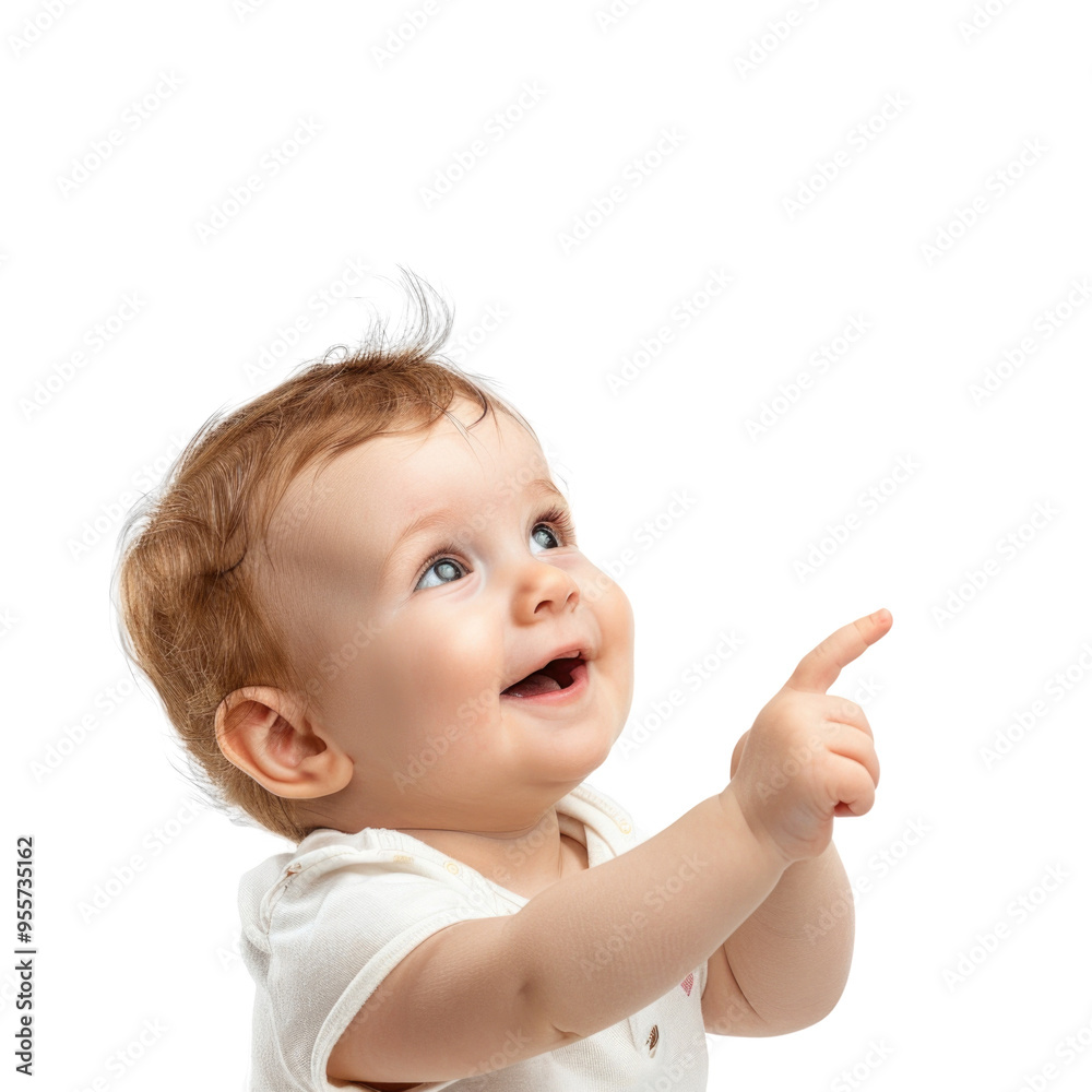 Lovey baby pointing to choose and press transparent background Lovey baby pointing to choose and press transparent background