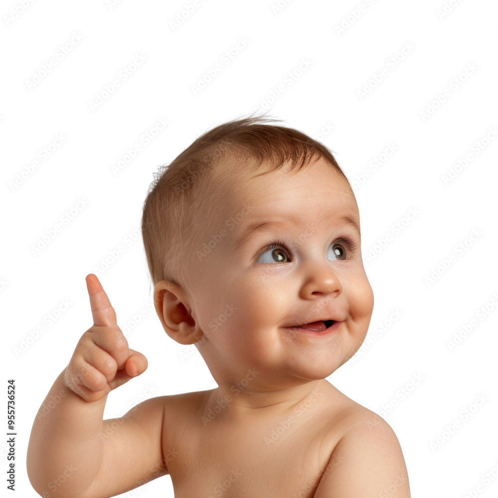 Lovey baby pointing to choose and press transparent background Lovey baby pointing to choose and press transparent background