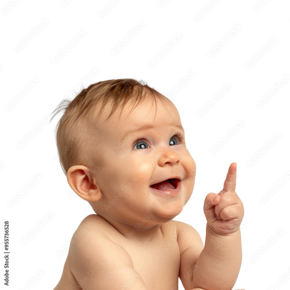 Lovey baby pointing to choose and press transparent background Lovey baby pointing to choose and press transparent background