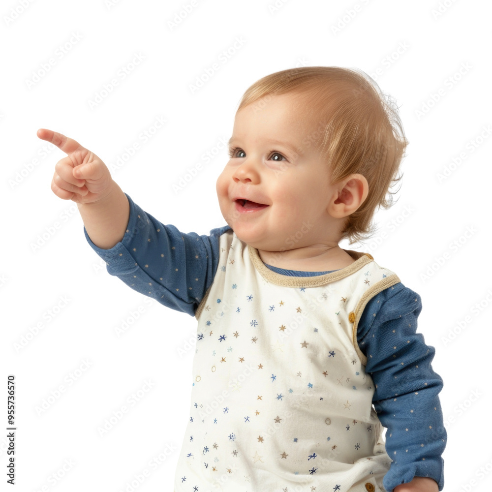 Lovey baby pointing to choose and press transparent background Lovey baby pointing to choose and press transparent background