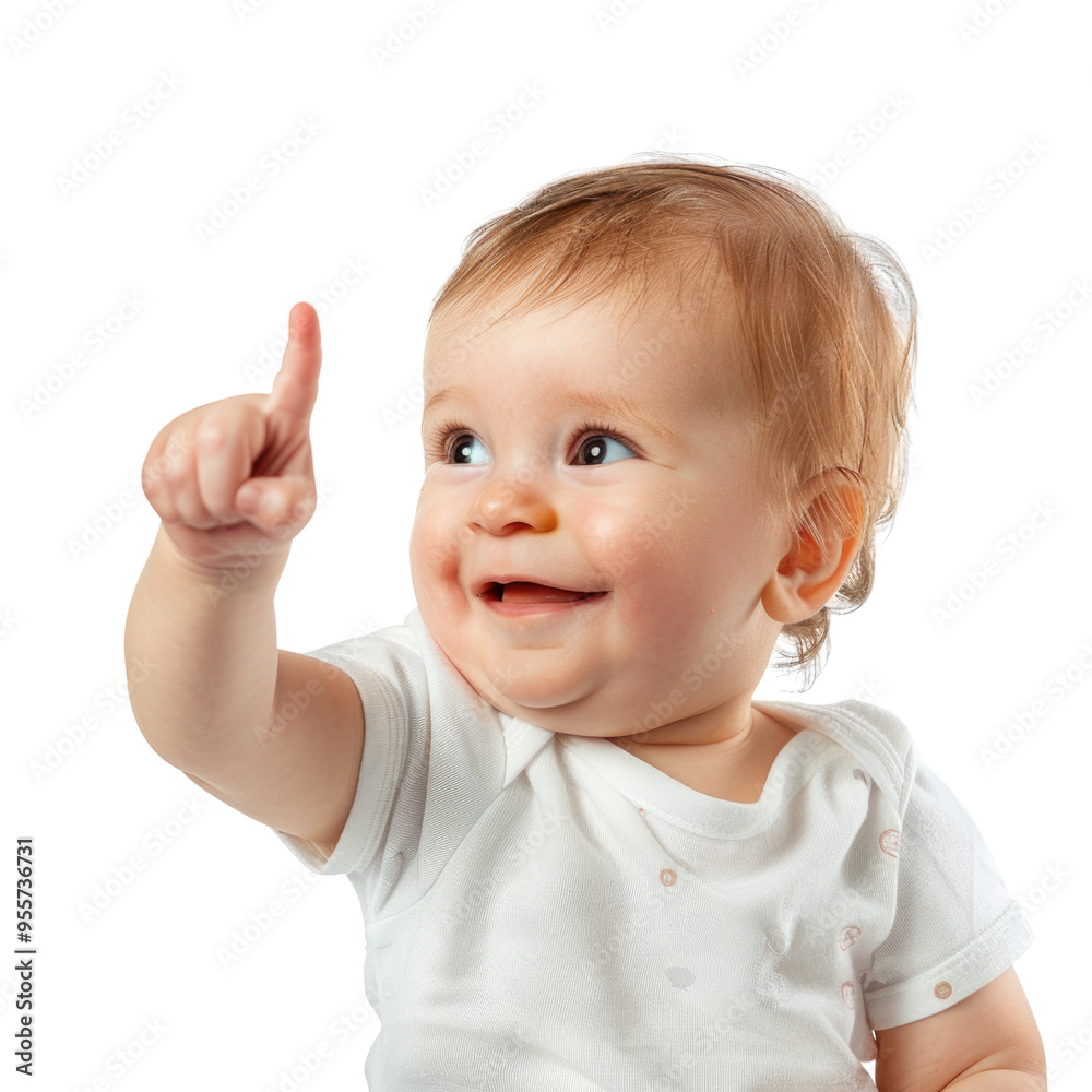 Lovey baby pointing to choose and press transparent background Lovey baby pointing to choose and press transparent background