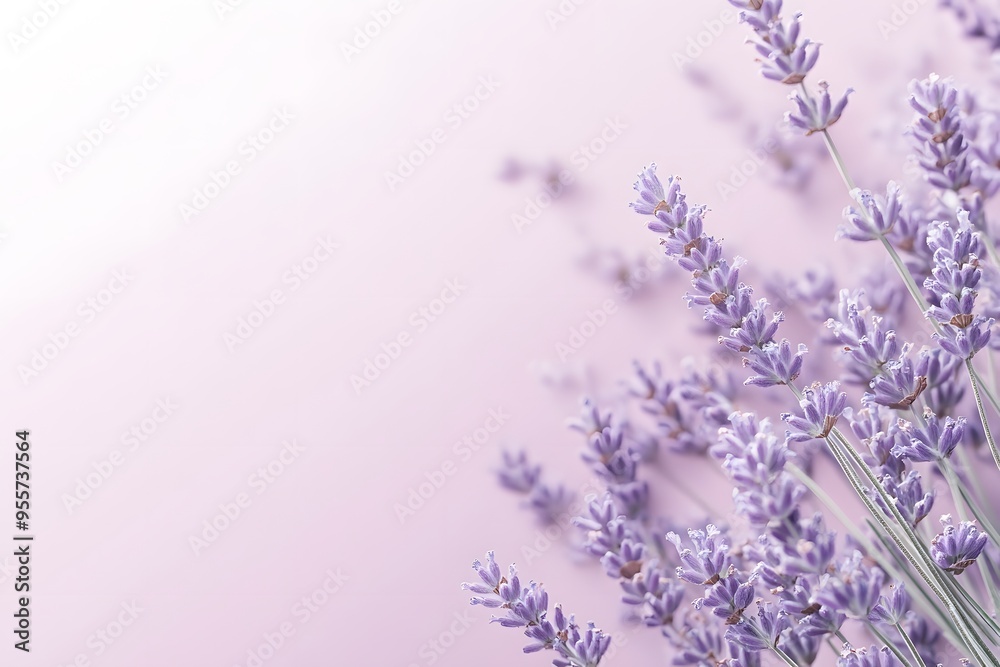Obraz premium Lavender Bouquet on a Pink Background