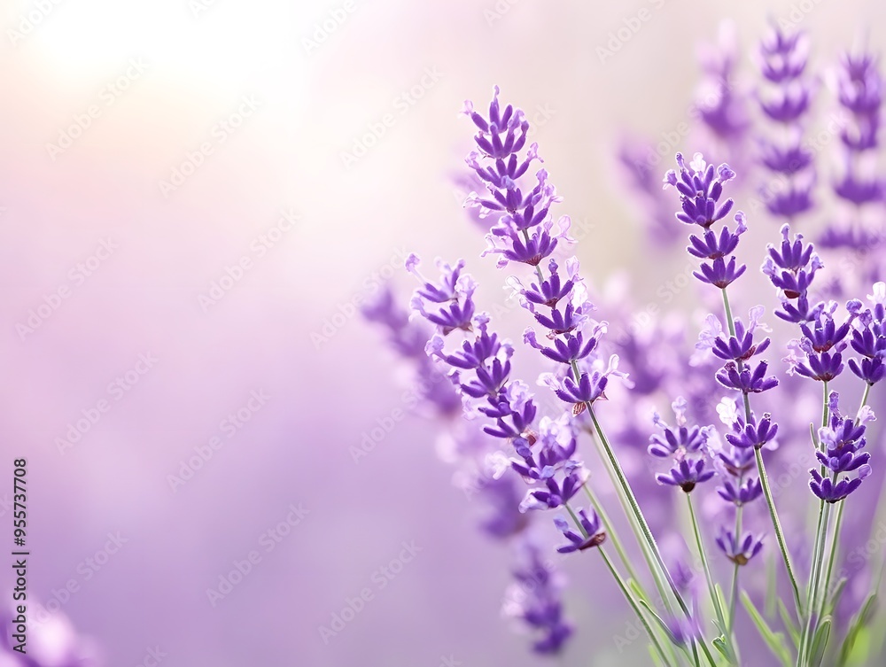 Obraz premium Delicate Lavender Blossoms in Soft Sunlight