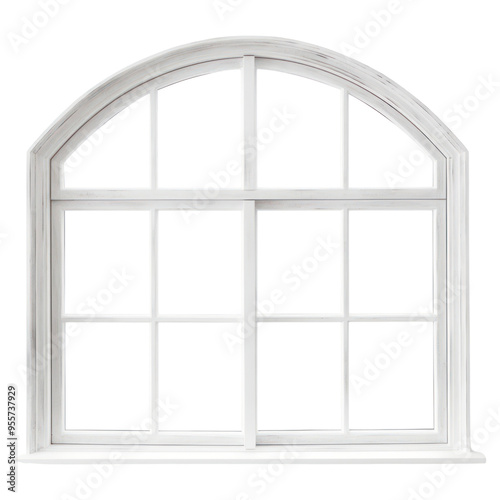 PNG A Isolated white window transparent white background architecture.