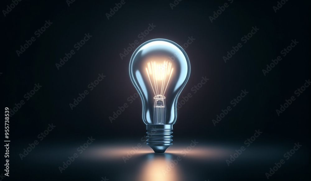 White holographic glowing lightbulb with copy space. White holographic glowing lightbulb with copy space.