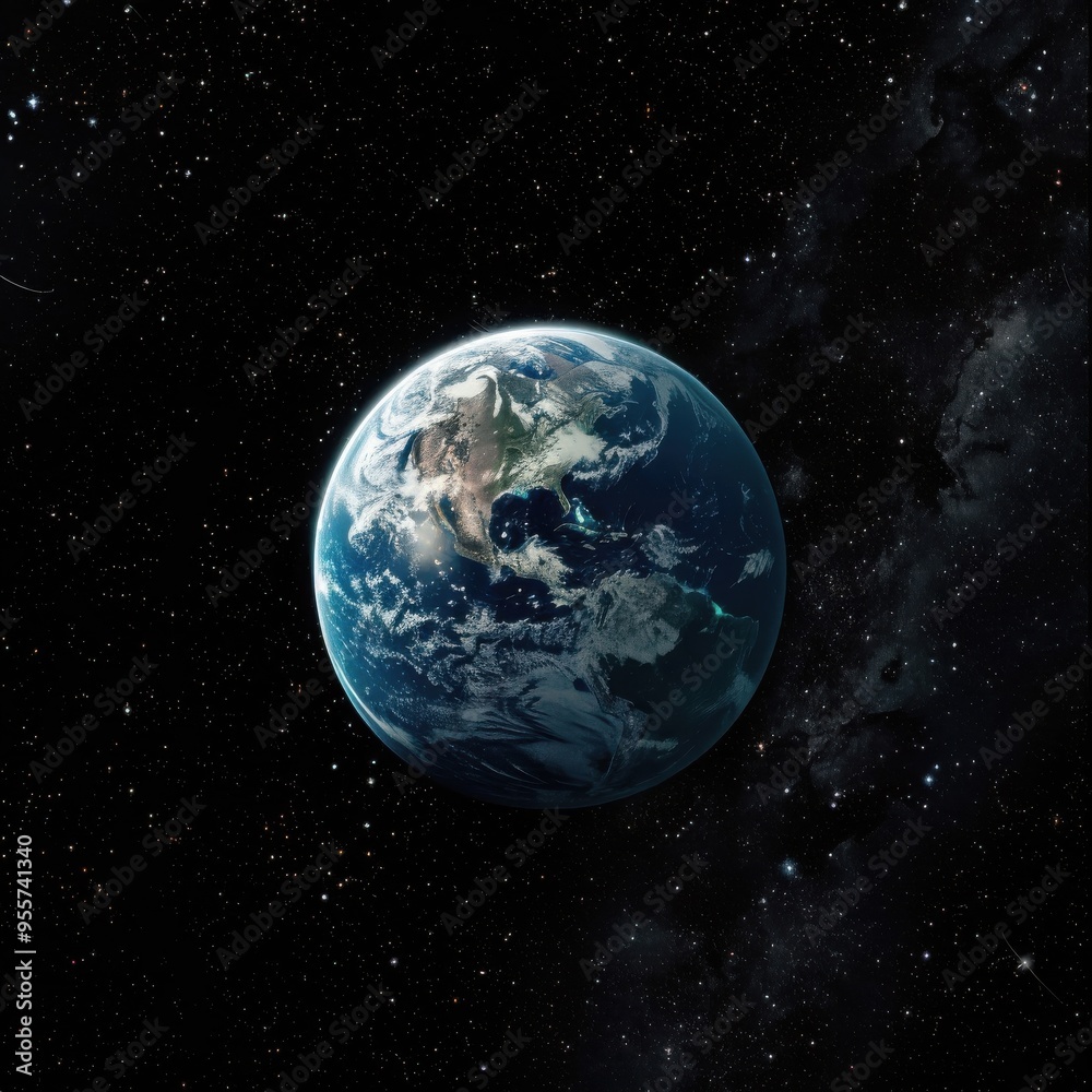 The Earth against a backdrop of stars and galaxies. The Earth against a backdrop of stars and galaxies.