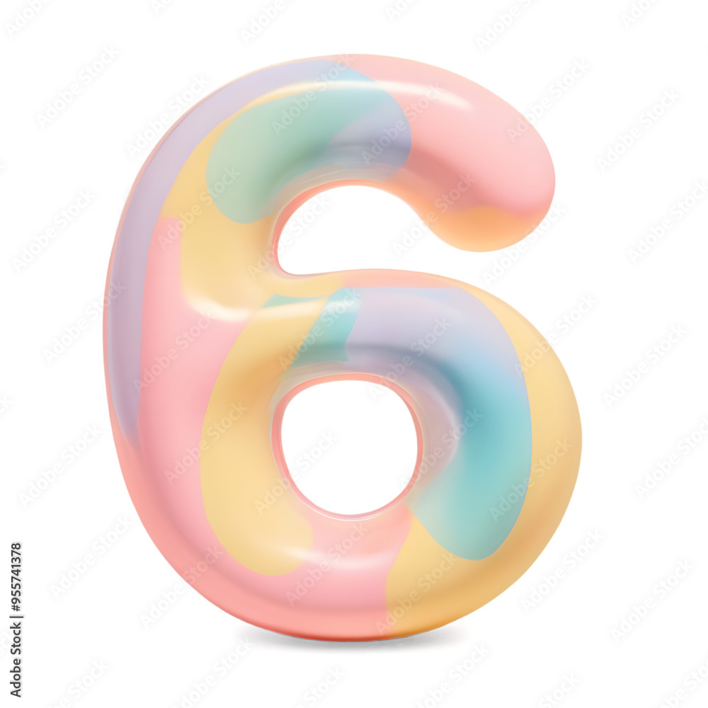 pastel number 6 isolated on transparent background. png pastel number 6 isolated on transparent background. png