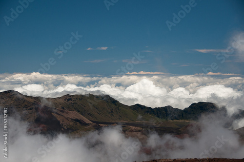 Haleakala National Park Crater with Clouds photo