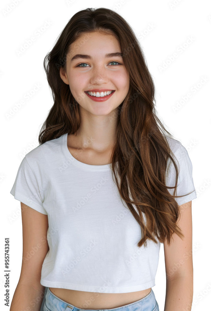Caucasian teenage girl portrait wearing casual outfit and smiling Caucasian teenage girl portrait wearing casual outfit and smiling