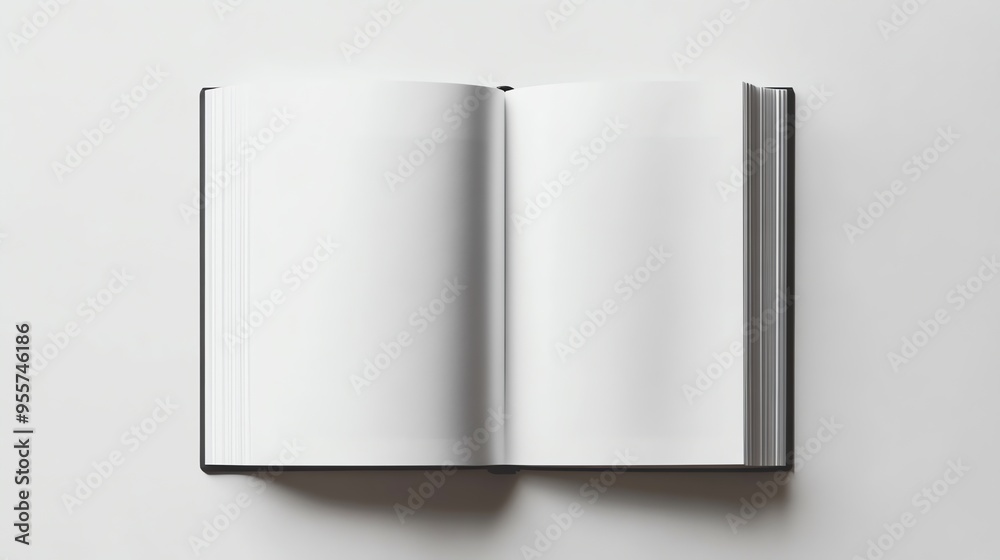 Open Book with Blank White Pages and Black Cover Open Book with Blank White Pages and Black Cover