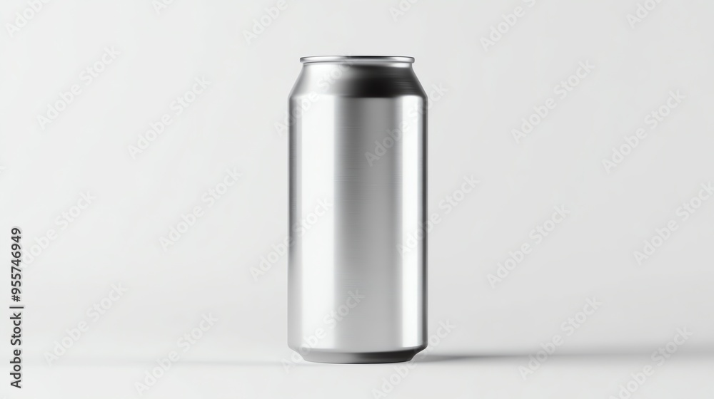 Single Aluminum Can with Smooth Surface on White Background Single Aluminum Can with Smooth Surface on White Background