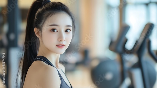 chinese girl in the gym