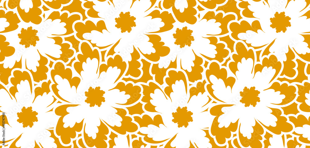 Seamless Flowers Pattern in vector. Textile print pattern. Abstract geometric pattern. Seamless Flowers Pattern in vector. Textile print pattern. Abstract geometric pattern.