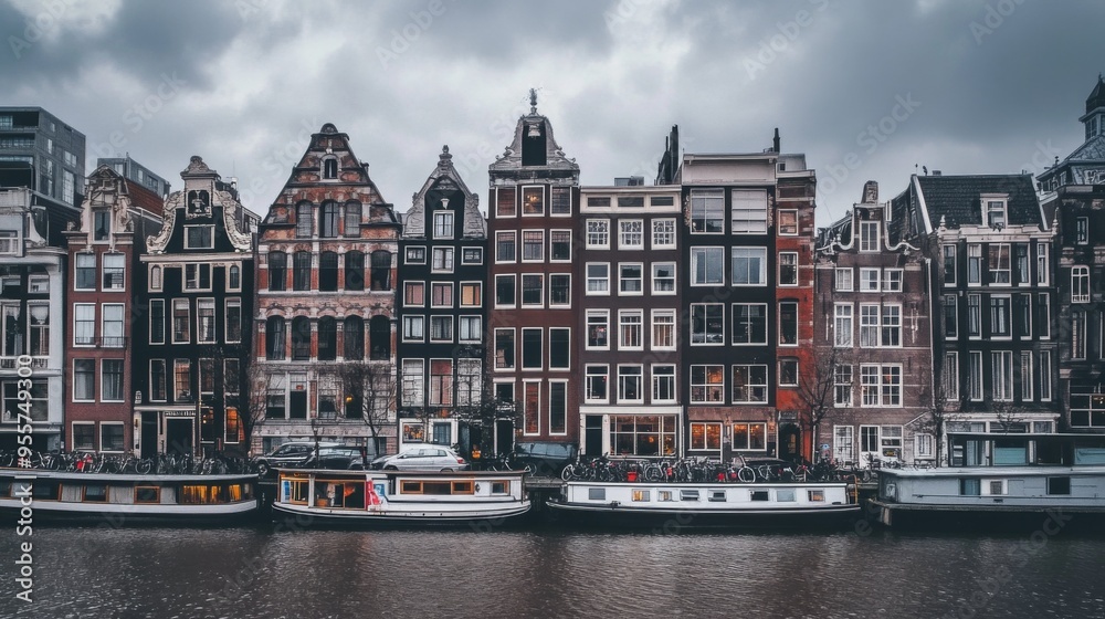 Naklejka premium Charming Canals of Amsterdam