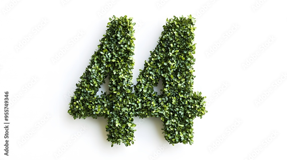 Photorealistic Number Formed from Lush Greenery, Representing Growth and Vitality, Isolated on a White Background, Perfect for Eco-Friendly and Nature-Inspired Designs Photorealistic Number Formed from Lush Greenery, Representing Growth and Vitality, Isolated on a White Background, Perfect for Eco-Friendly and Nature-Inspired Designs