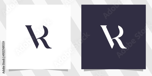 letter vr rv logo design vector