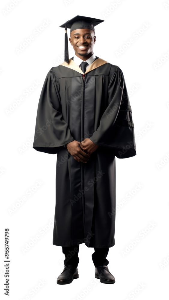PNG A plain-looking graduate black man graduation portrait student. PNG A plain-looking graduate black man graduation portrait student.