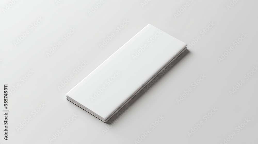 A Closed White Pamphlet Mockup on a White Background A Closed White Pamphlet Mockup on a White Background