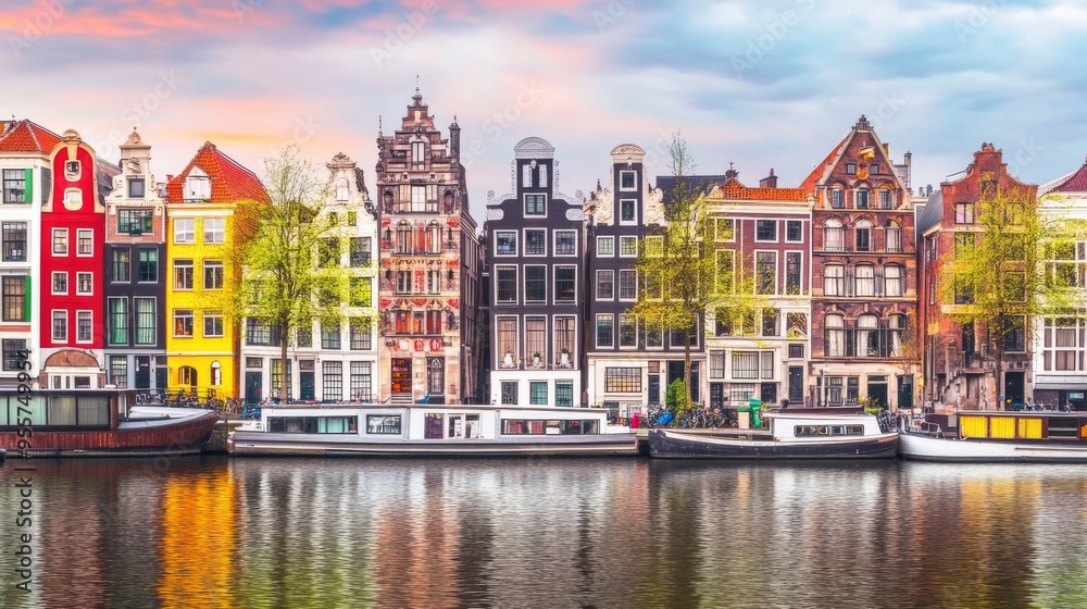 Obraz premium Charming Canal Houses of Amsterdam