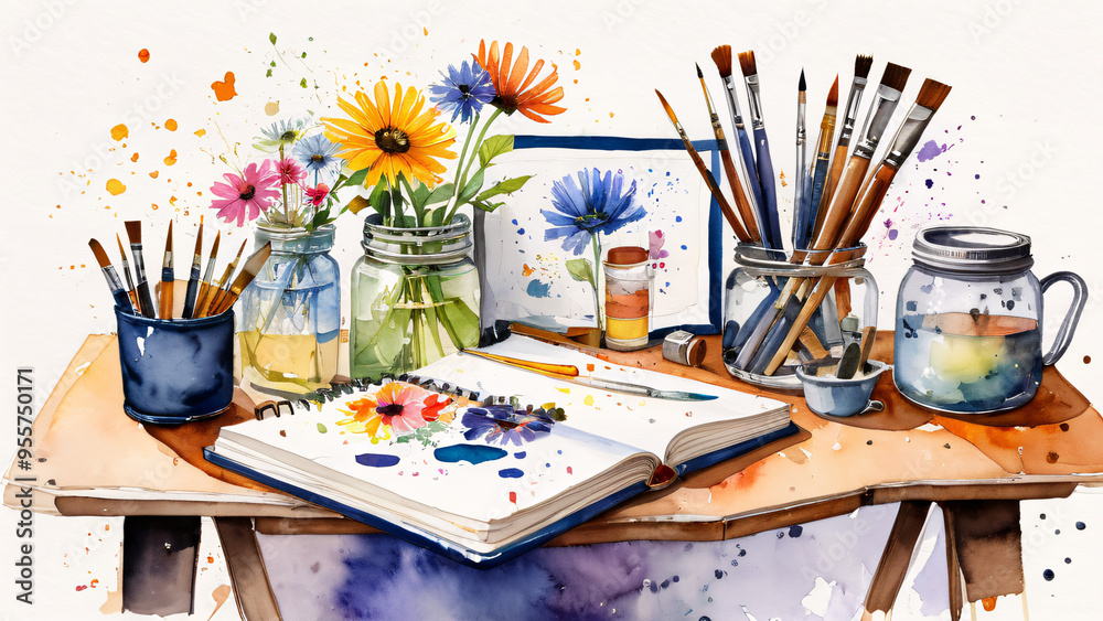 artist painting on canvas artist painting on canvas