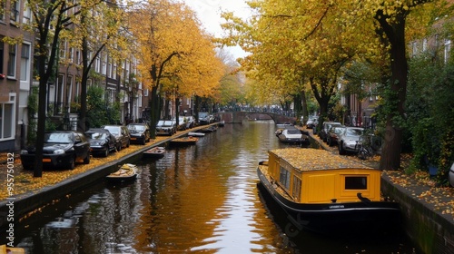 Autumn Serenity by the Canal