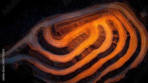 The roads around the mine have been resurfaced into layers. photo