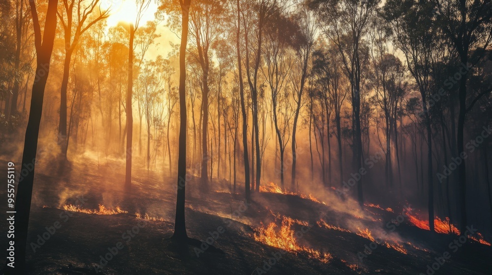 Fototapeta premium Serene Forest Blaze