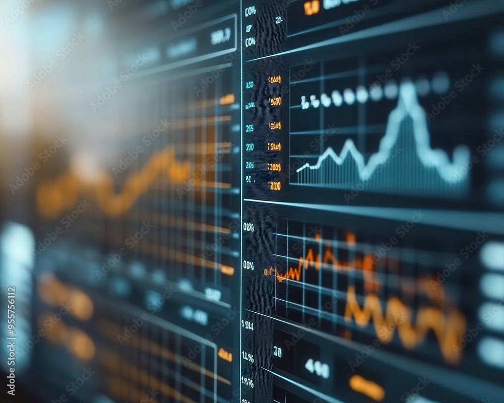 Economic analysis with graphs and charts on a screen, analytical style, sharp focus, bright lighting, high detail Economic analysis with graphs and charts on a screen, analytical style, sharp focus, bright lighting, high detail