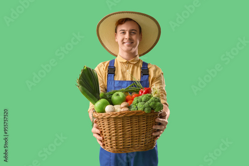 Male farmer with fresh vege...