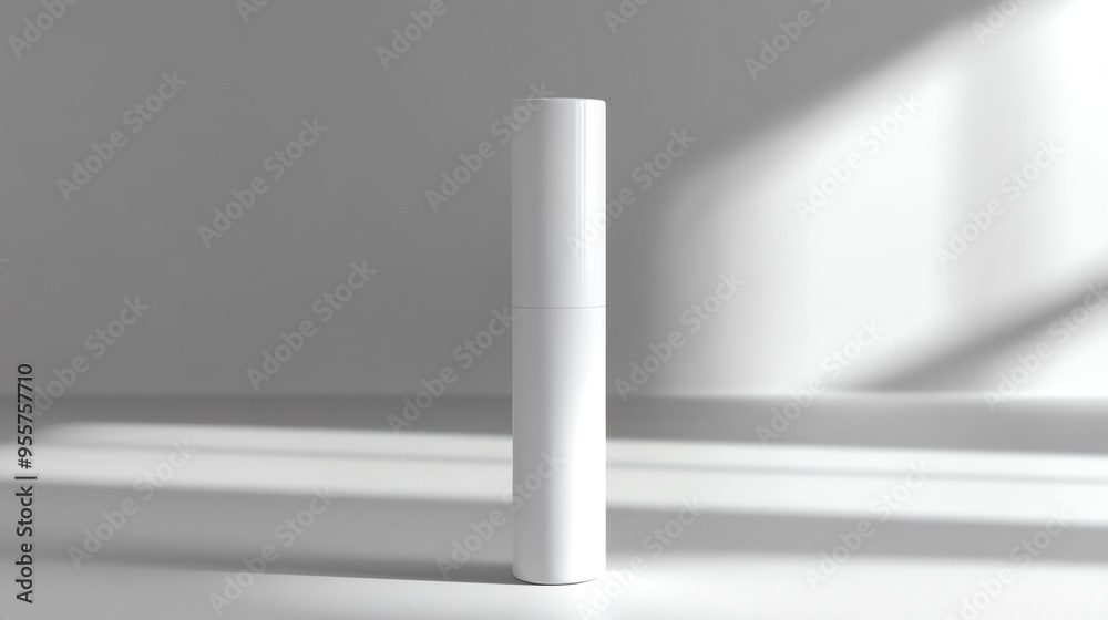 White Cylindrical Container with Sunbeams Casting Shadows White Cylindrical Container with Sunbeams Casting Shadows
