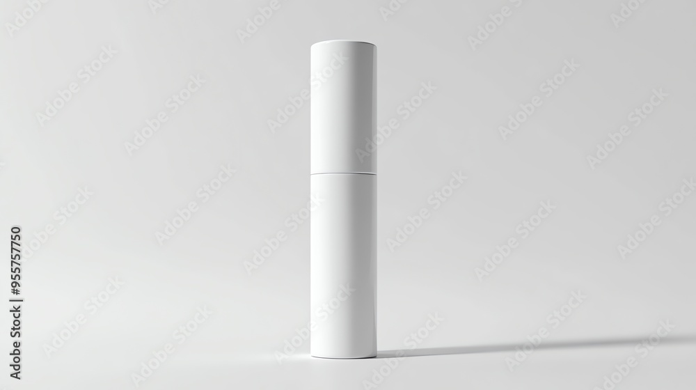 White Cylindrical Container on White Background White Cylindrical Container on White Background