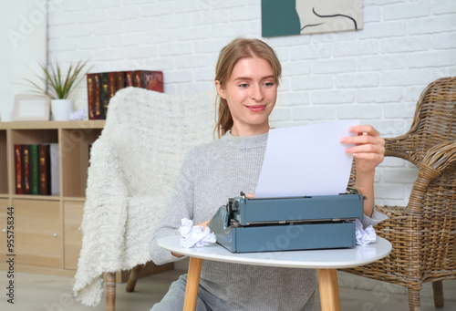 Female author with vintage ...