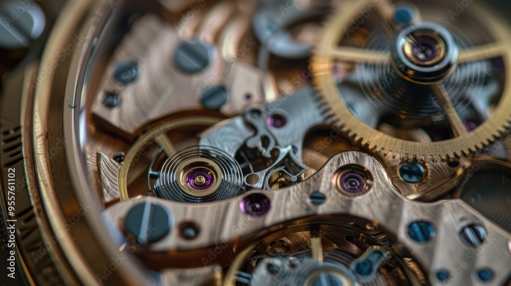 Close-up of a Complex Watch Mechanism Close-up of a Complex Watch Mechanism