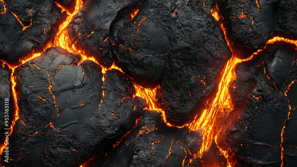 Fiery Flow: Dynamic Lava Patterns Fiery Flow: Dynamic Lava Patterns