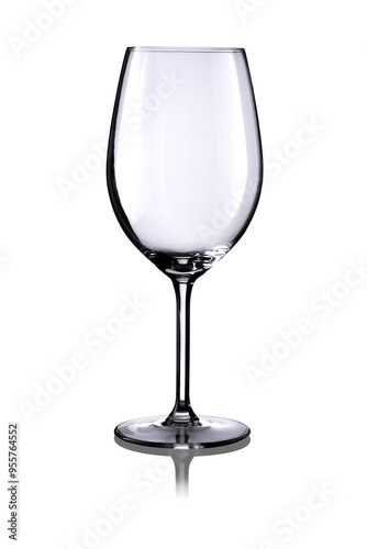 Empty wine glass using black line photography with highlights isolated on a white background