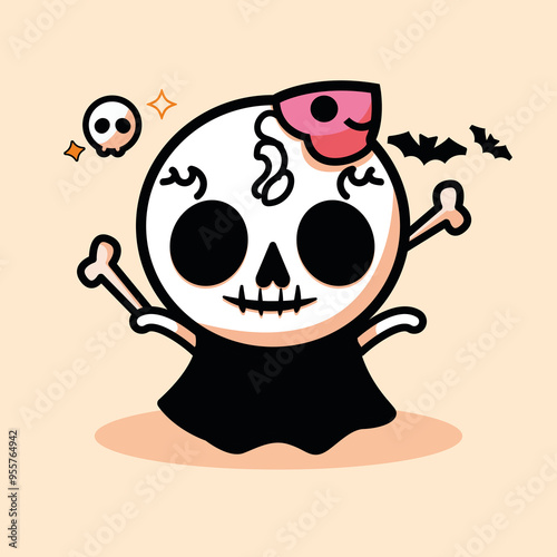 Calavera Kawaii: ¡Diversión Espeluznante!