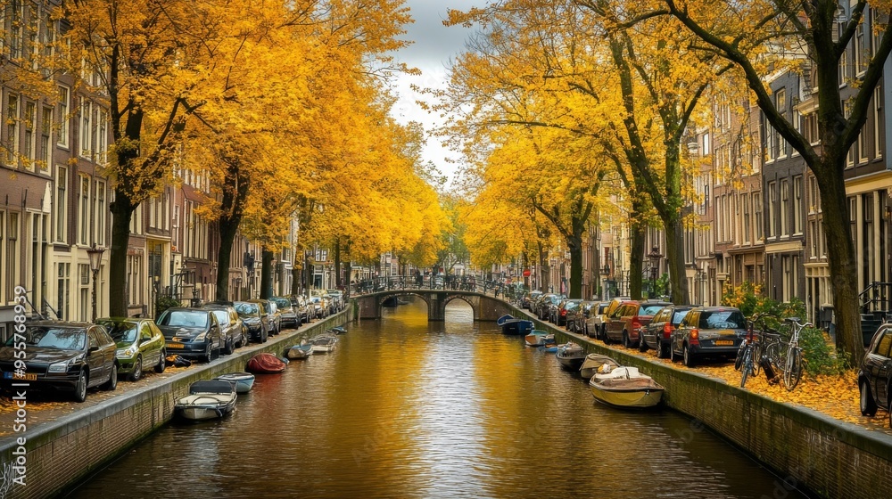 Naklejka premium Autumn Serenity in Amsterdam