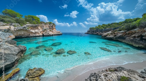 beautiful beach with crystal clear water