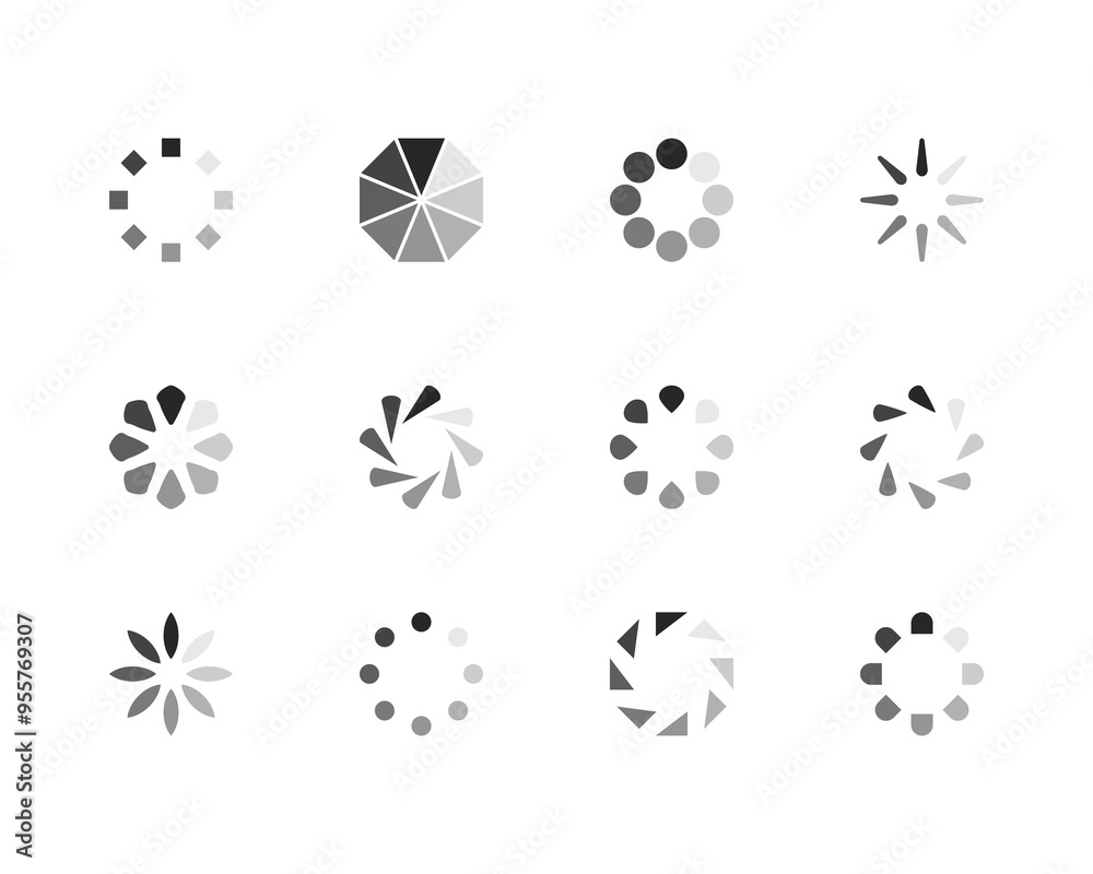 Collection Loading bar status icon. Vector illustration. Set of vector loaded icons. Download progress. Donload or Upload. Collection Loading bar status icon. Vector illustration. Set of vector loaded icons. Download progress. Donload or Upload.