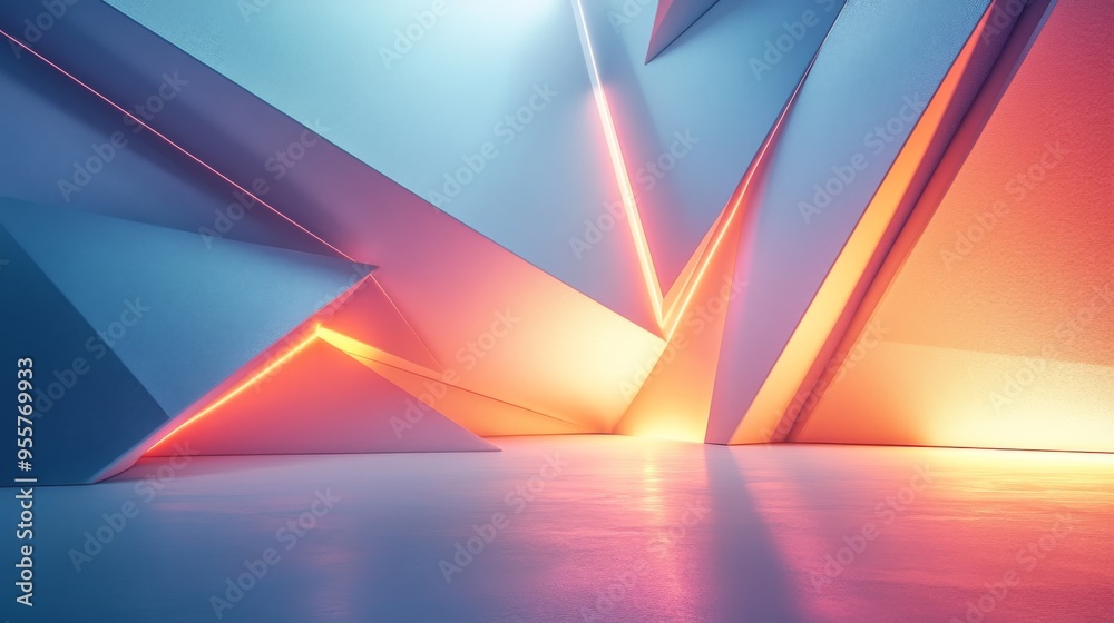 © addymawy - Abstract Geometric Composition with Glowing Lines
