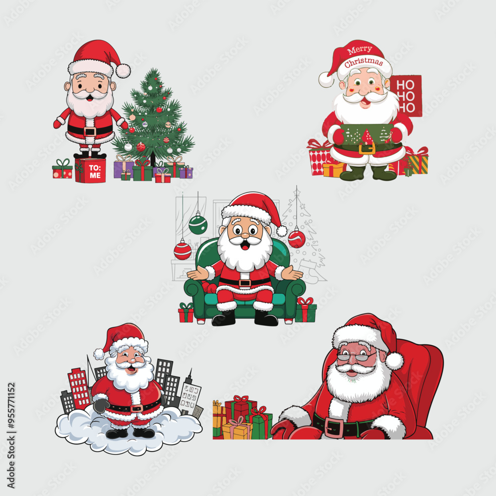 cute santa claus cartoon that brings gifts in white background-2 cute santa claus cartoon that brings gifts in white background-2