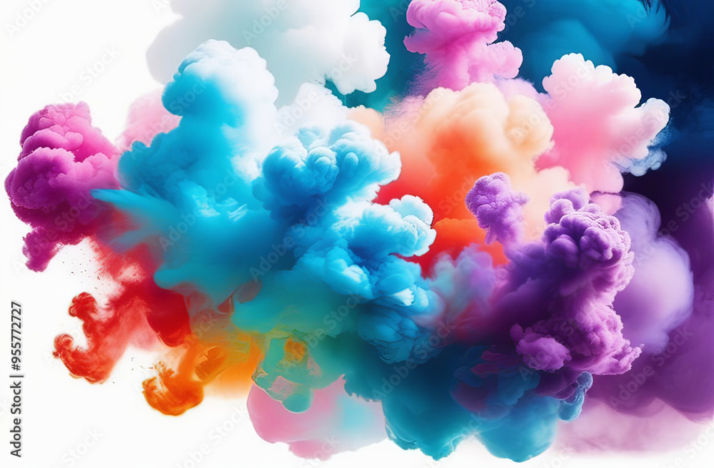 a bunch of colorful smoke coming out of a bottle on a white background a bunch of colorful smoke coming out of a bottle on a white background